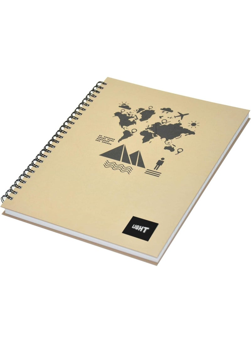 FIS Light Spiral Hard Cover Notebook Single Line (Pack of 5 Pcs X 100 Sheets) 9X7 Inch Size - LINBS971805 - Image 3